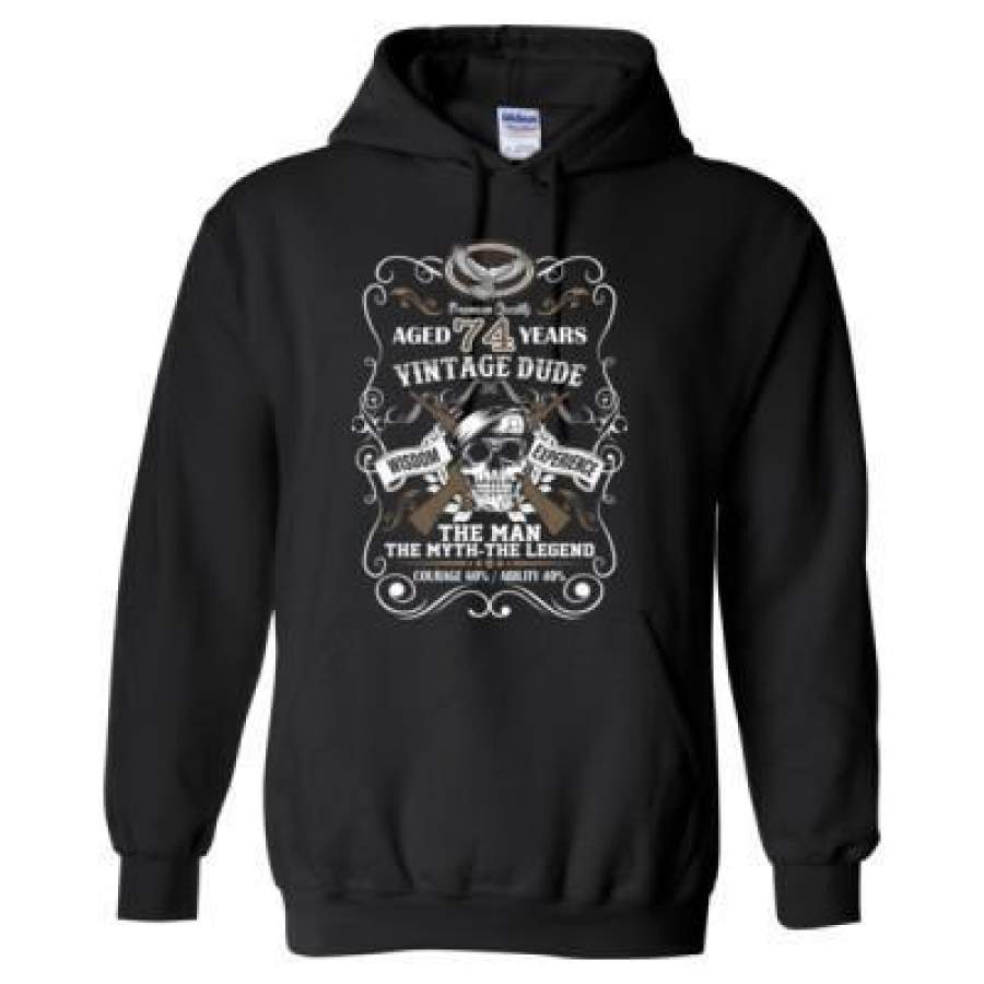 AGR Aged 74 Years Vintage Dude Wisdom Experience The Man The Myth The Legend Courage 60% Ability 40% – Heavy Blend™ Hooded Sweatshirt