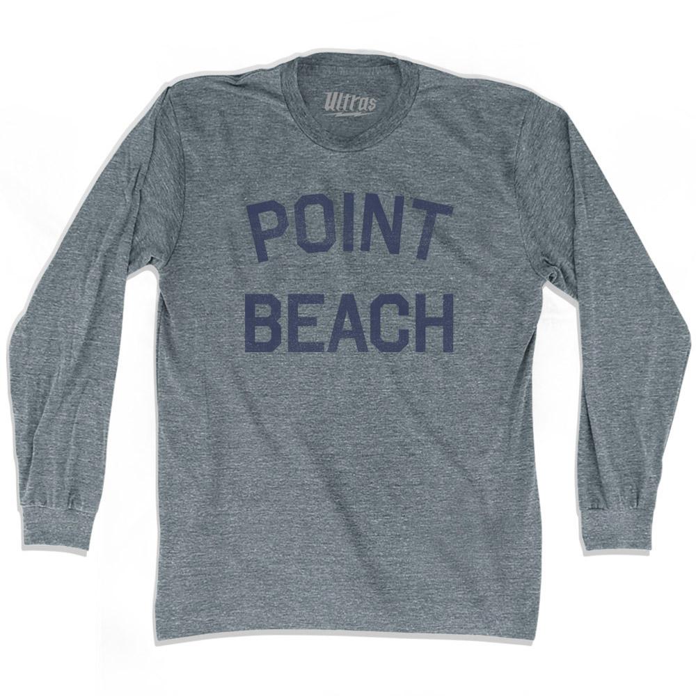 Wisconsin Point Beach Adult Tri-Blend Long Sleeve Vintage T-shirt