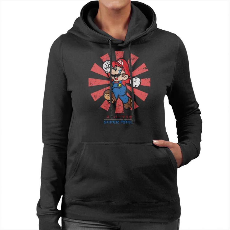 Super Mario Retro Japanese Women’s Hooded Sweatshirt