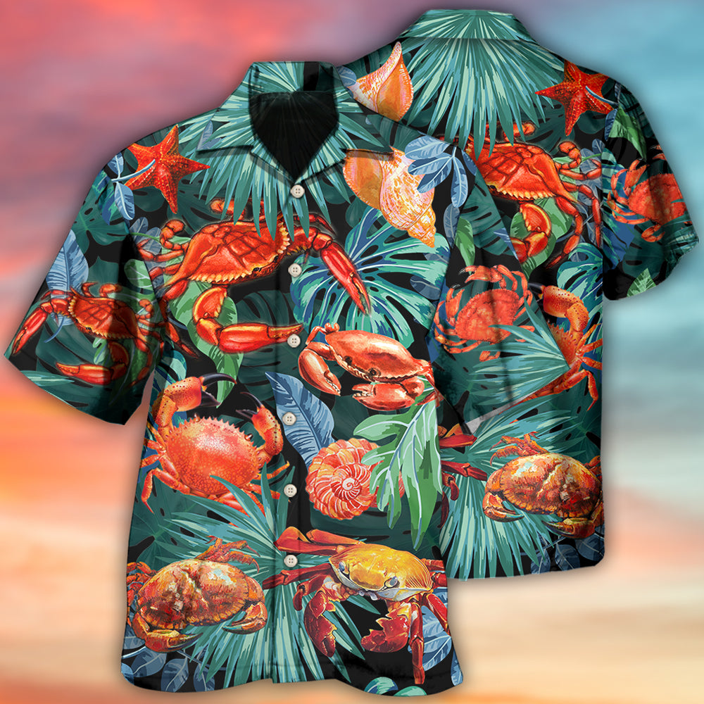 Crab Tropical Leaf Style Hawaii Shirt Ha65258