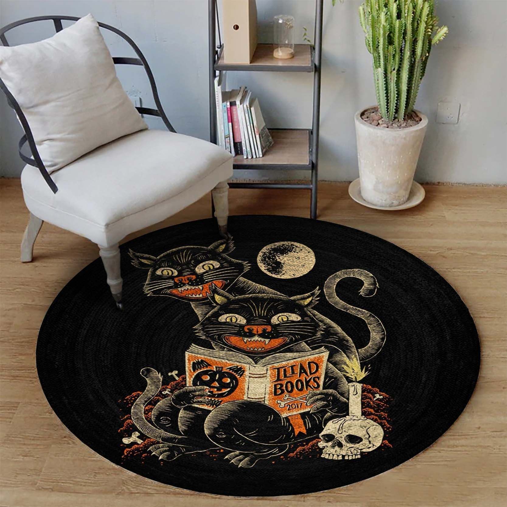 Cat Halloween Round Carpet, Ourdoor Rug