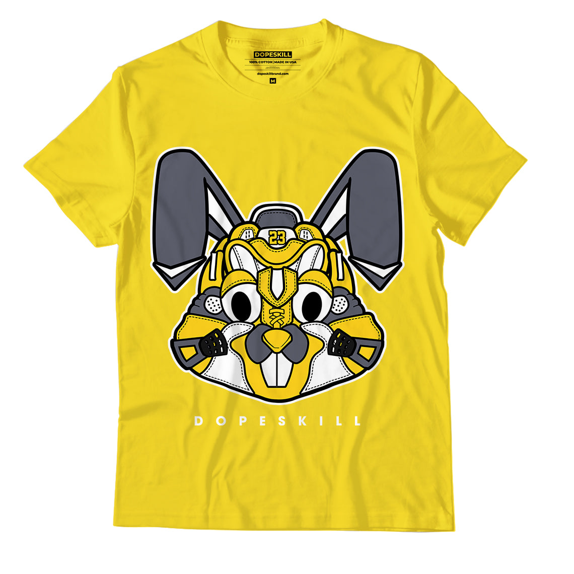 Jordan 4 Lightning Dopeskill Tour Yellow T-Shirt Sneaker Rabbit Graphic