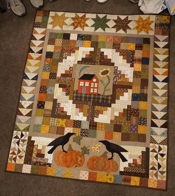 Halloween Raven Pumpkin Cla0710466Q Quilt Blanket