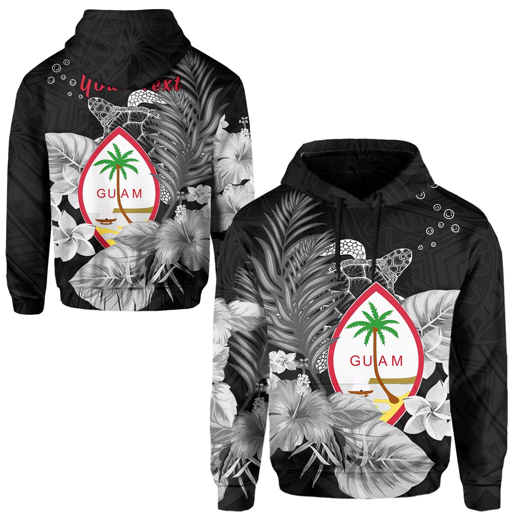 (Custom Personalised) Guam Seal Hoodie Polynesian Turtle With Flowers Version White Lt13