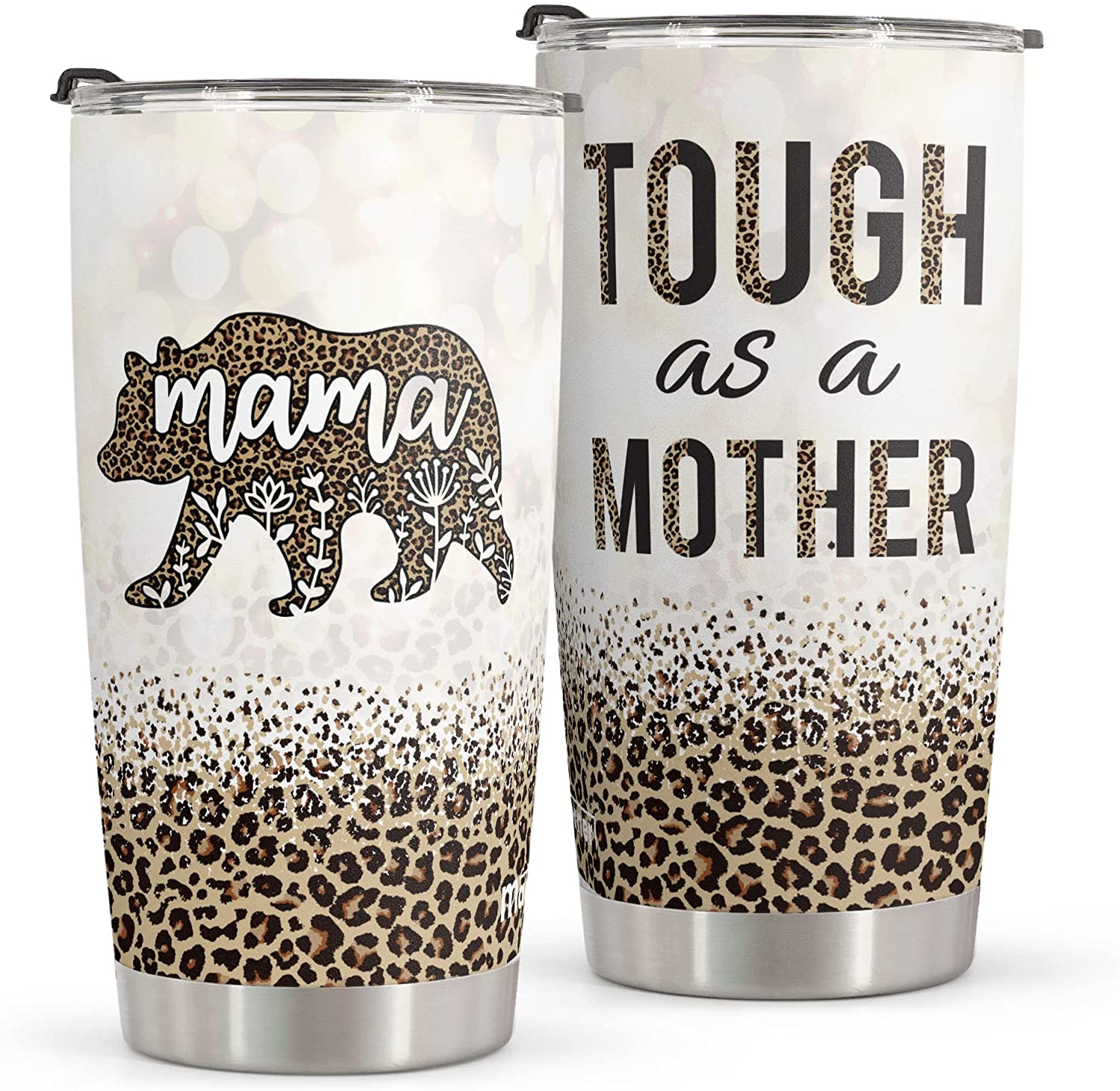 Mothers Day Gifts – Birthday Gifts For Mom & Mothers Day Gifts From Daughter Son – Mom Gifts From Kids Mother’S Day Gifts For Mom – Stainless Steel Mama Bear Tumbler 20Oz Leopard Tumbler Cup