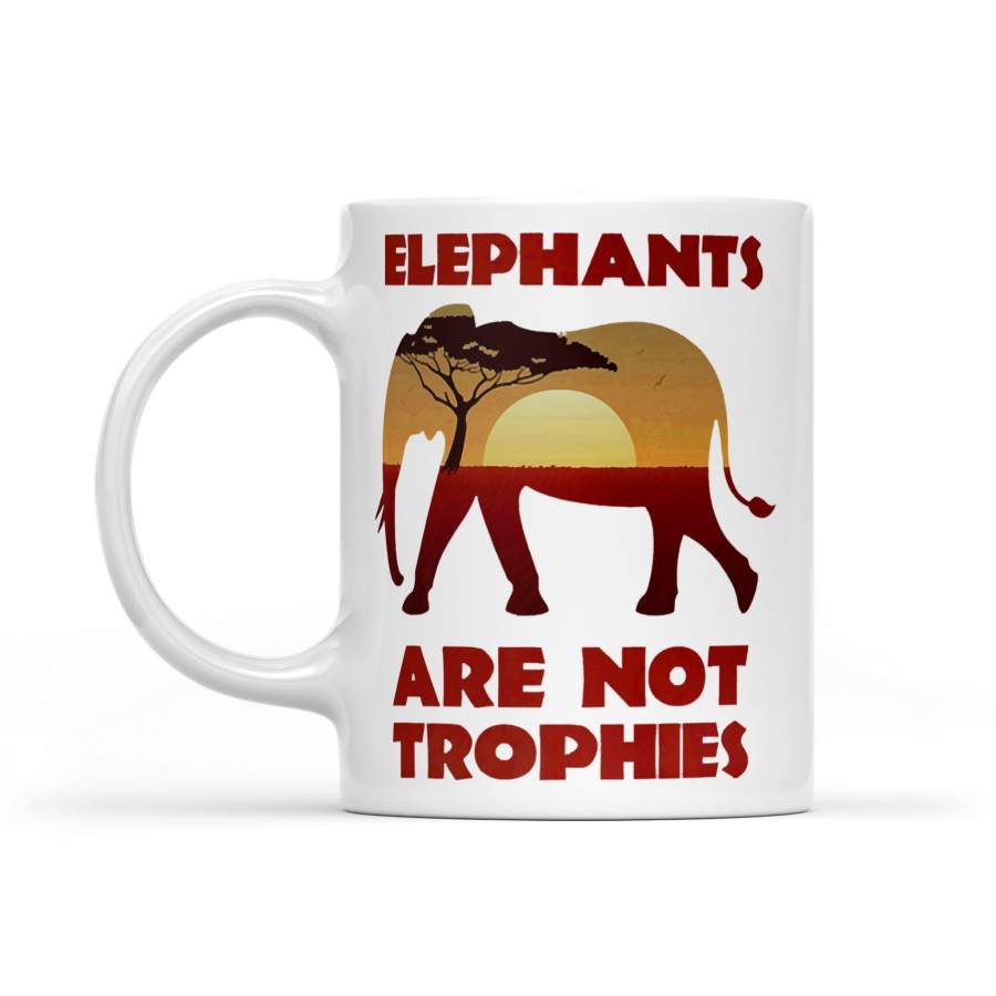 Elephants Are Not Trophies Classic – White Mug