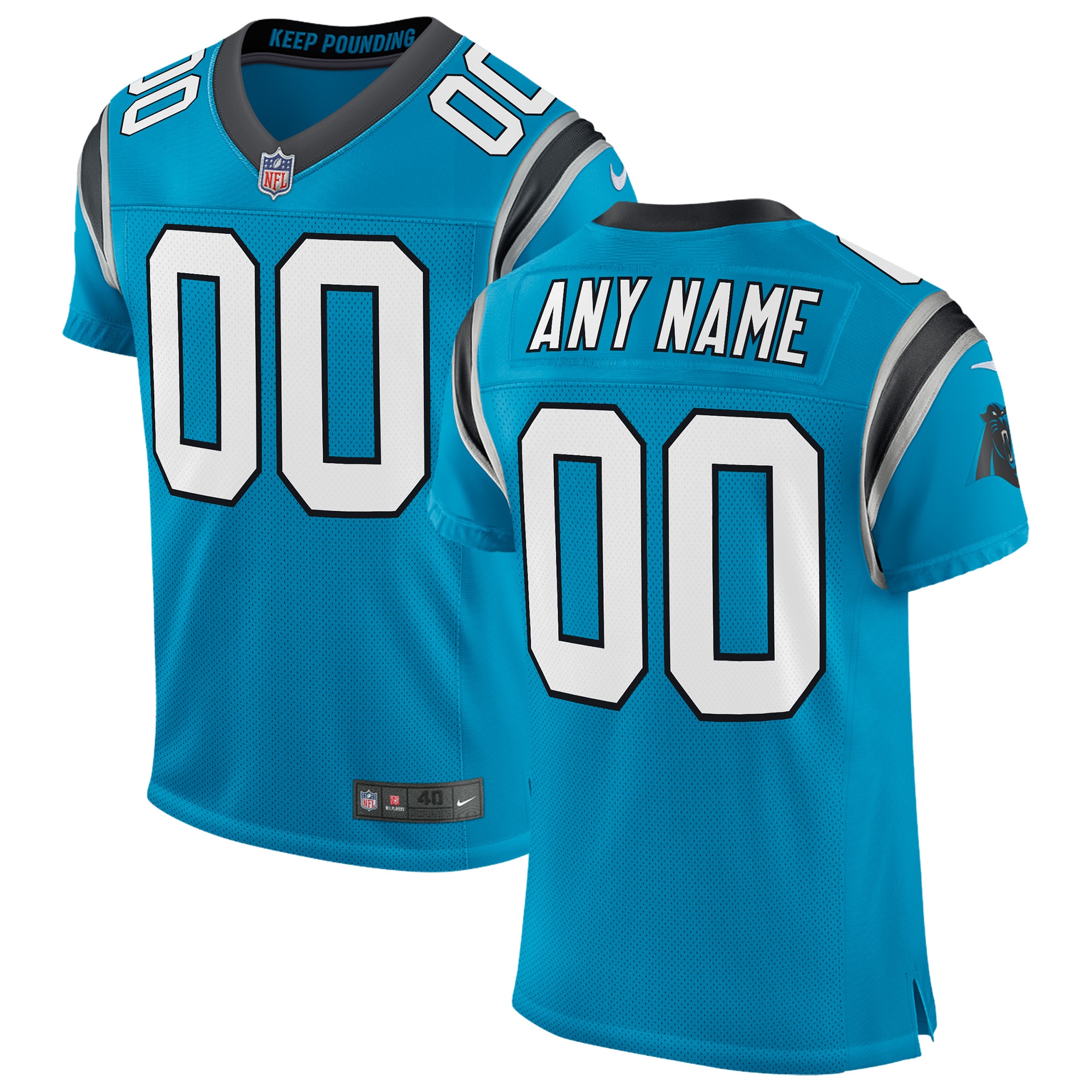 Carolina Panthers Classic Elite Custom Jersey – Blue