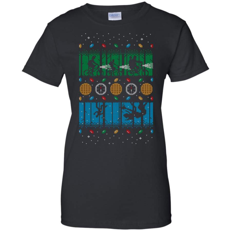 Stranger Things – Upside Down Christmas ugly sweater Ladies’ T-Shirt