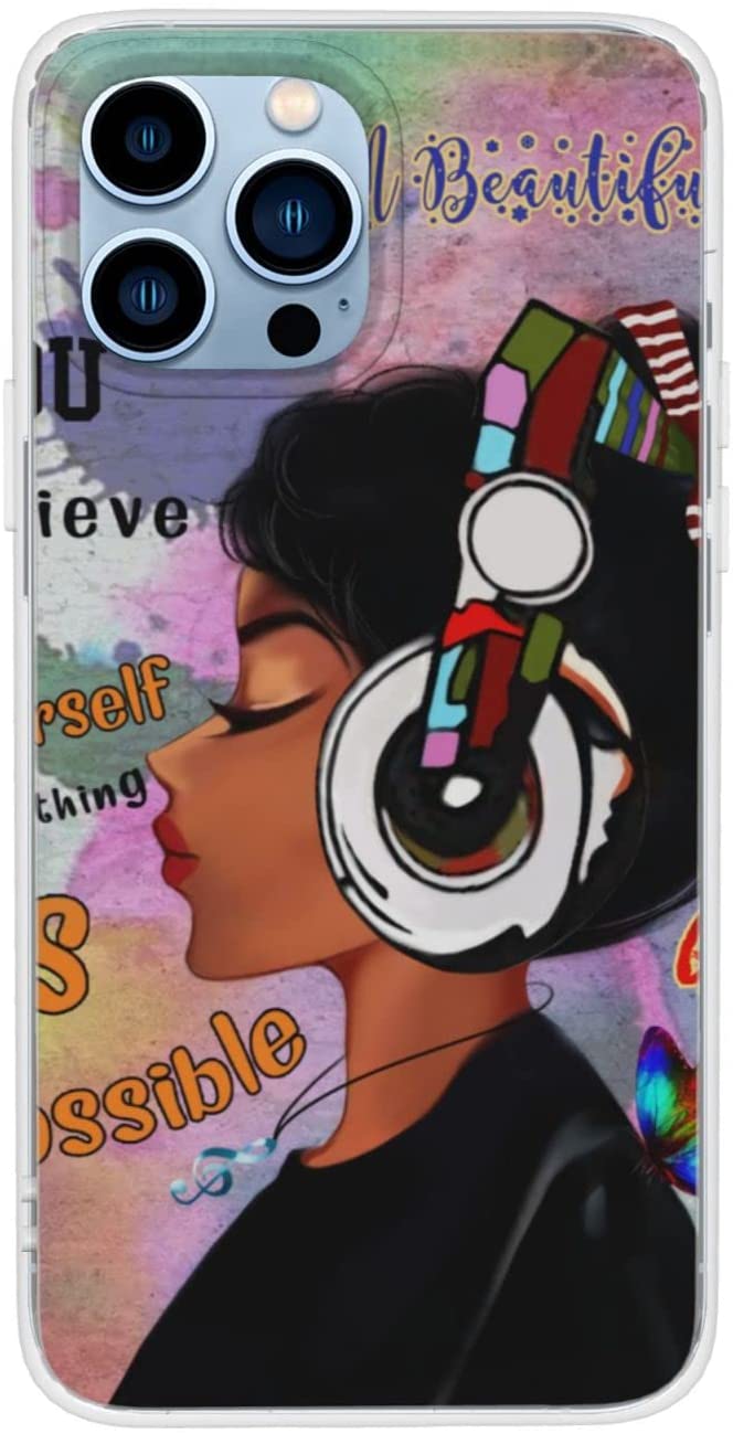 Phone Case For Black Girl African American Afro Black Gril For Women Girls Boys Case, Tpu Soft Edge Acrylic Protection Case