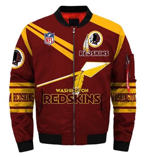 Washington Redskins Jacket style1 Full Overprint 3D Bombor Jacket ...