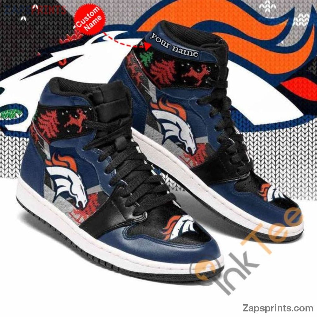 Christmas Denver Broncos Personalized Name Air Jd1 Sneakers Custom Shoes