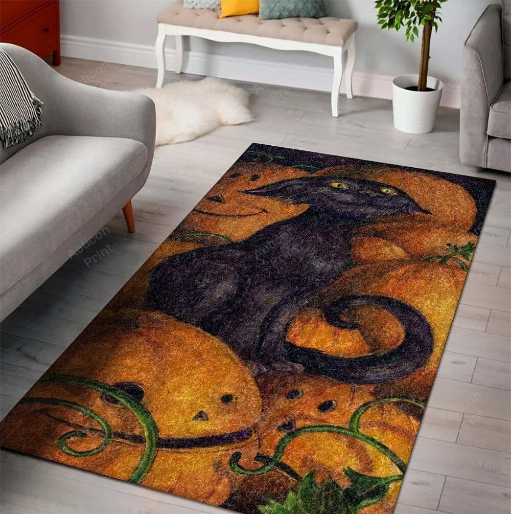 Halloween Witch Pumpkin Ghost Skull Spooky Spider Vampire Bats Area Rug Carpet Vintage Home Decor Gift Ideagable Area Rug Carpet Vintage Home Decor Gift Idea Carpet