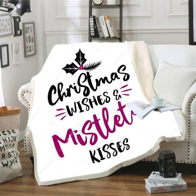 X-Mas Mistletoe Kisses Blanket Christmas Decoration Ideas