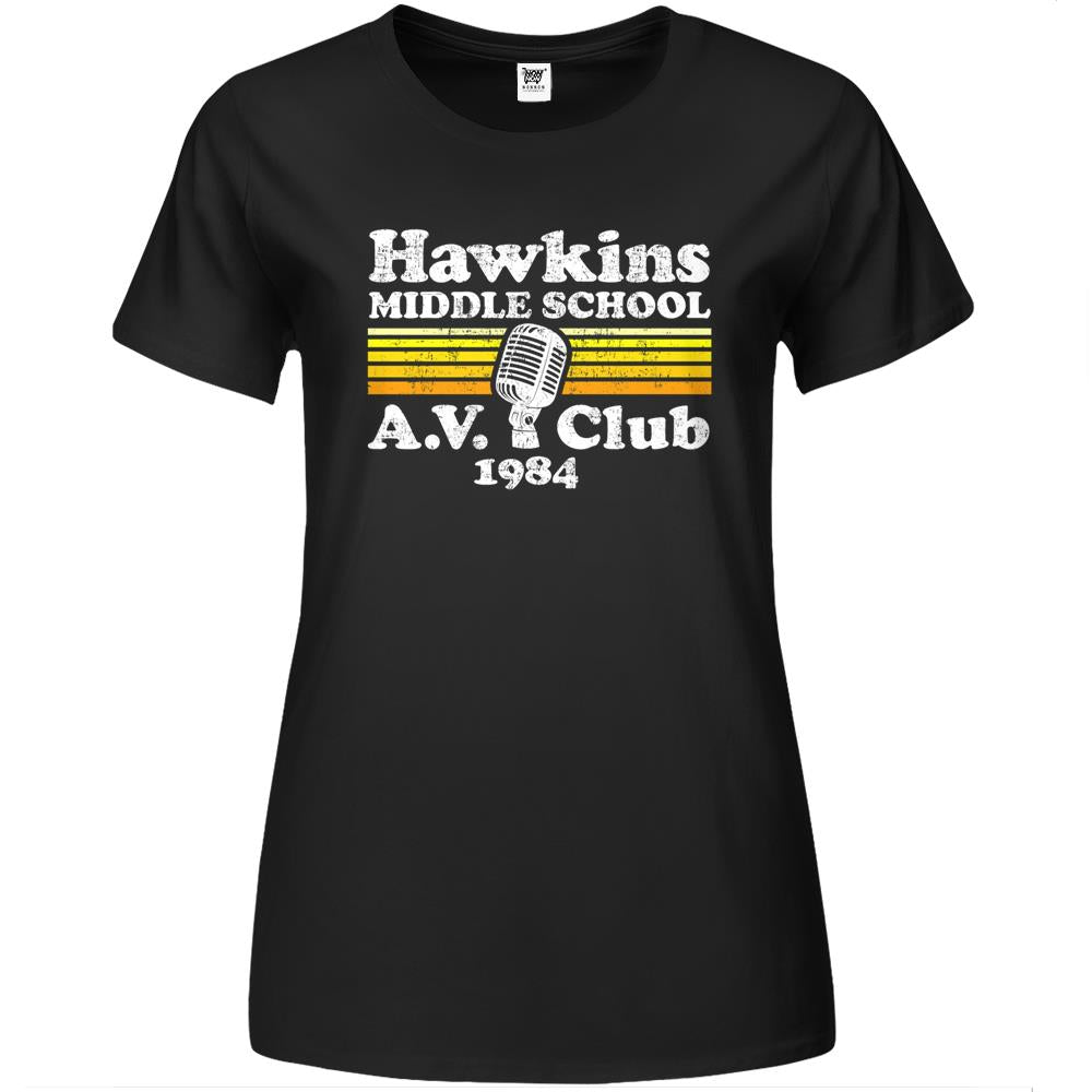 Hawkins Middle School A.V. Club Premium Womens T Shirts