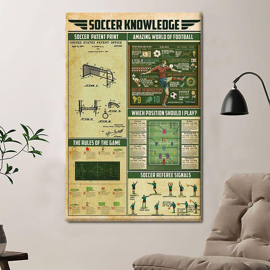 Soccer Knowledge Poster Canvas Home D  cor Gifts For Men Women   Gigo Smart