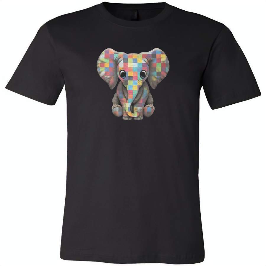 Baby elephant autism awareness – Canvas Unisex USA Shirt