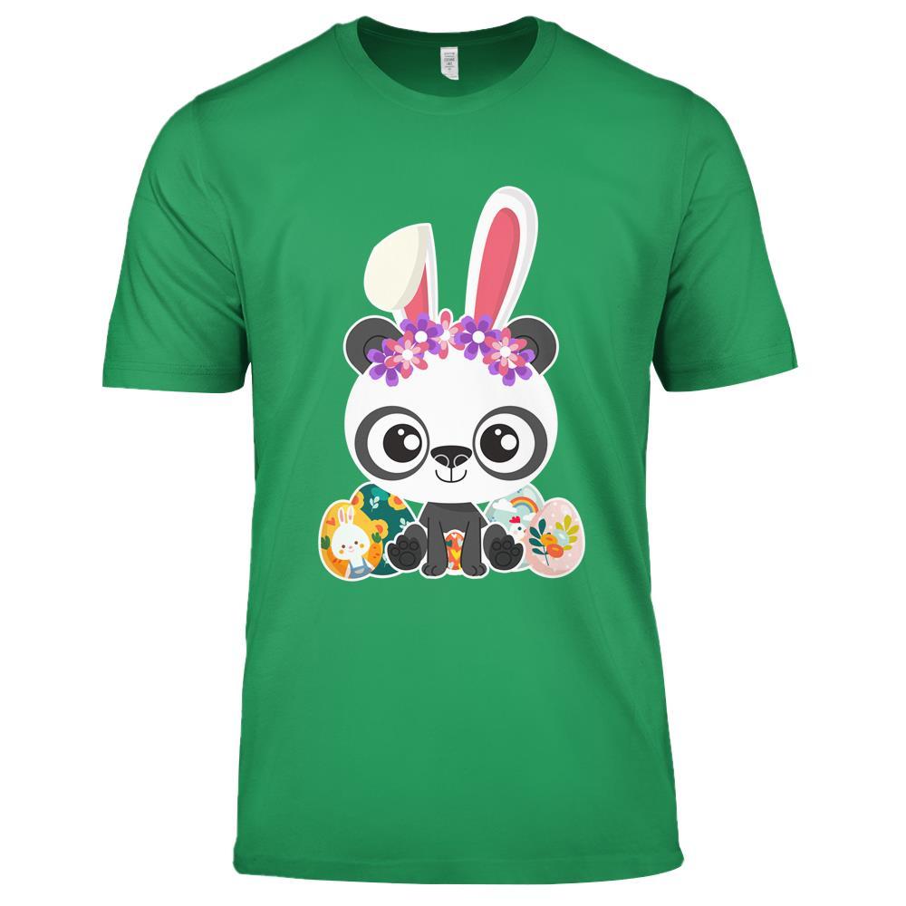 Cute Easter Panda Bunny Eggs Hunting Premium T Shirts