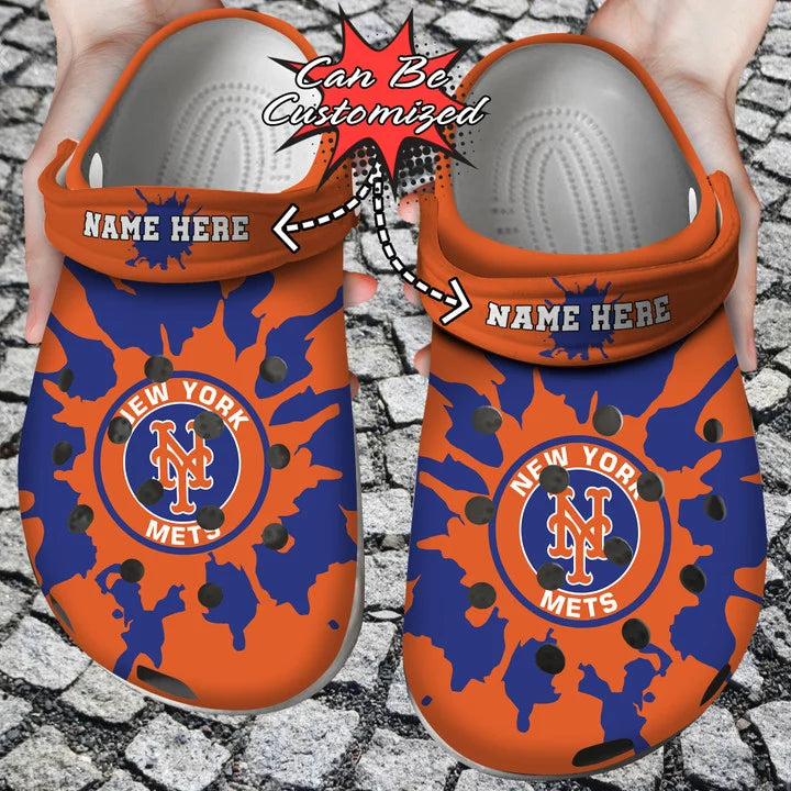 Baseball Crocss – Personalized Ny Mets Color Splash Clog Shoes