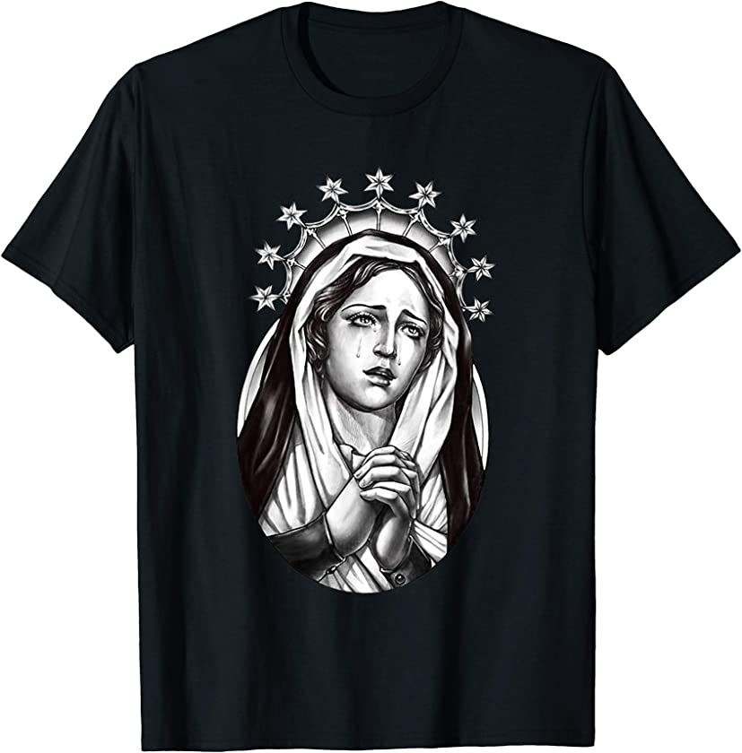 Vintage Virgin Mary Christian Tattoo T-Shirt