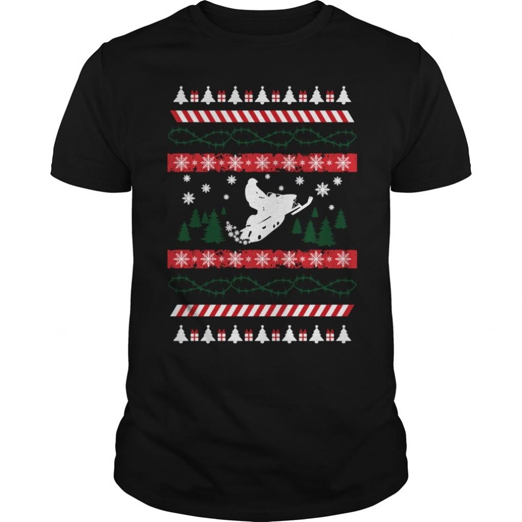 Ugly Christmas Snowmobile Hoodie Guys Tee 1143028263