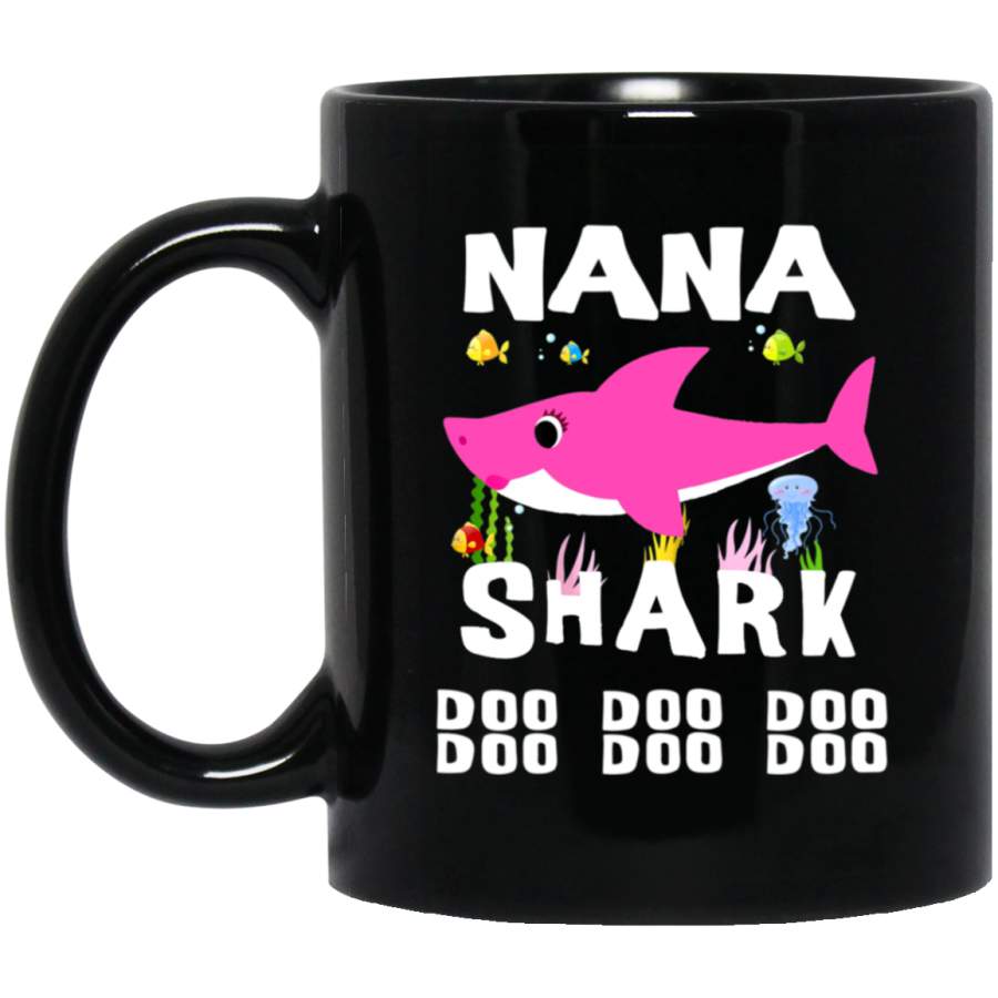 Womens Nana Shark Doo Doo Doo – Mothers Day Gift Black Mug