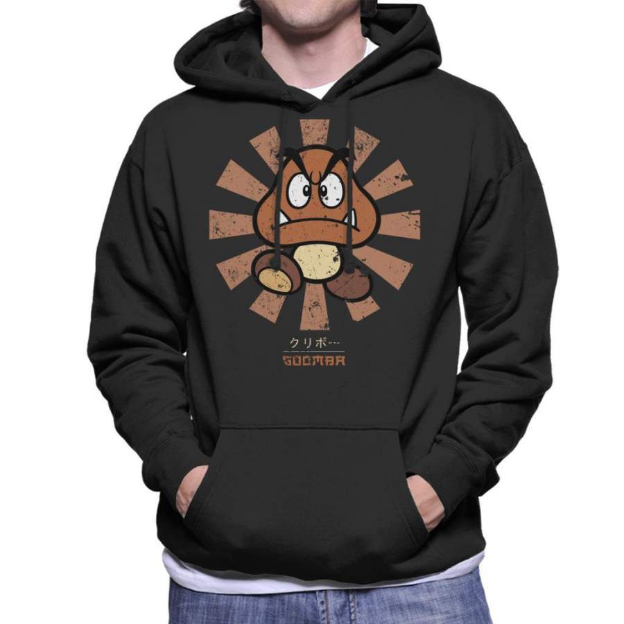 Goomba Retro Japanese Super Mario Men’s Hooded Sweatshirt