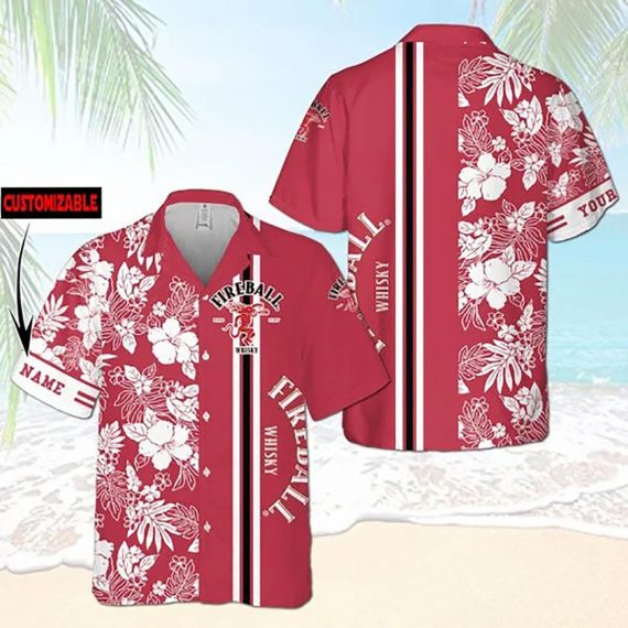 Fireball Hawaiian Shirt Aloha Beach Holiday Casual 924 Ha96506