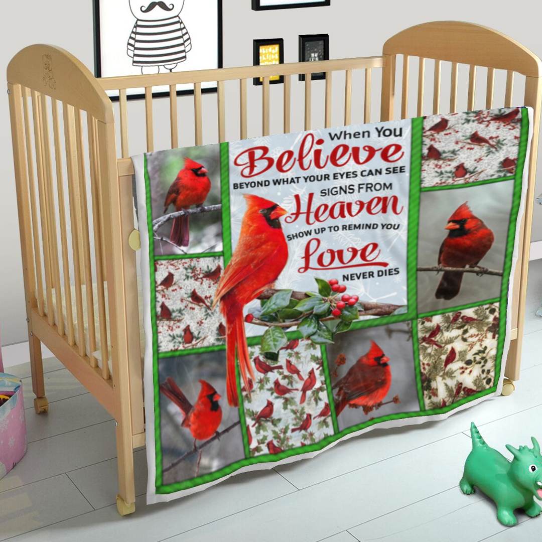 when you believe Bird Red Cardinal Blanket bf1859