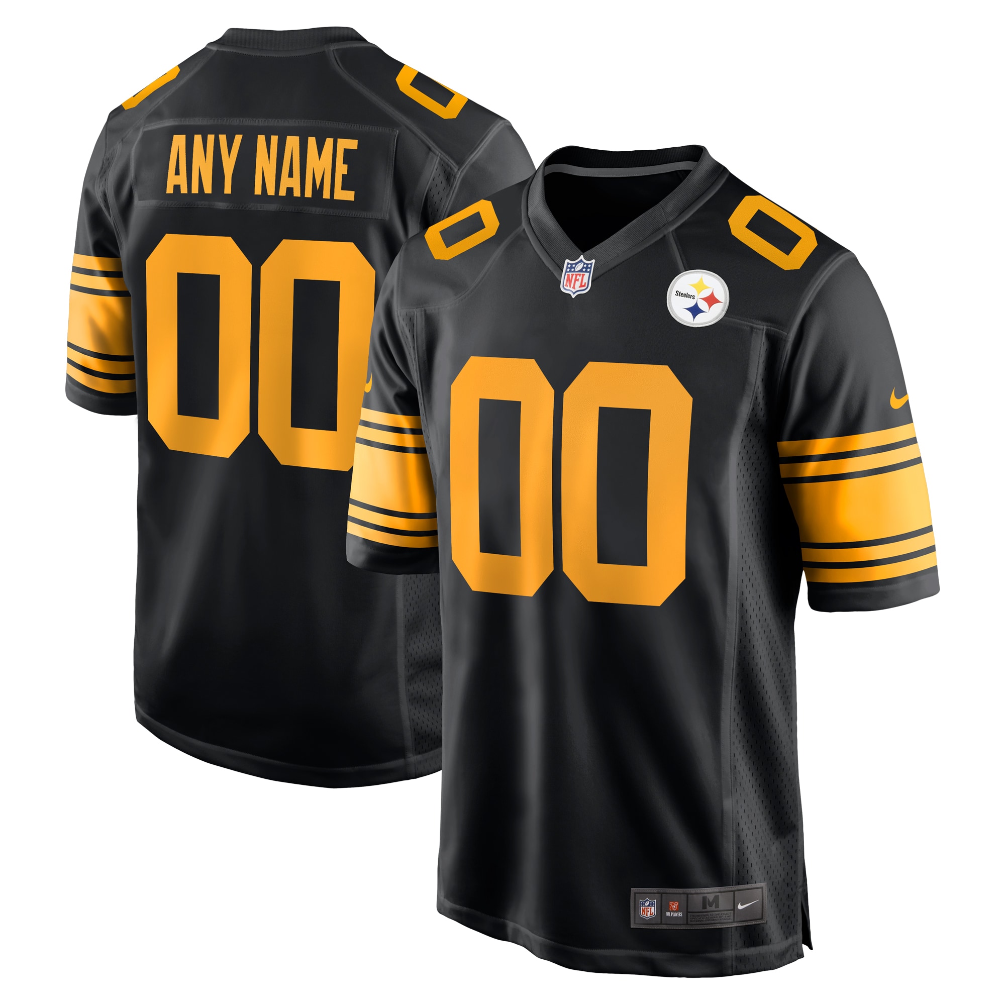 Pittsburgh Steelers Alternate Custom Game Jersey – Black