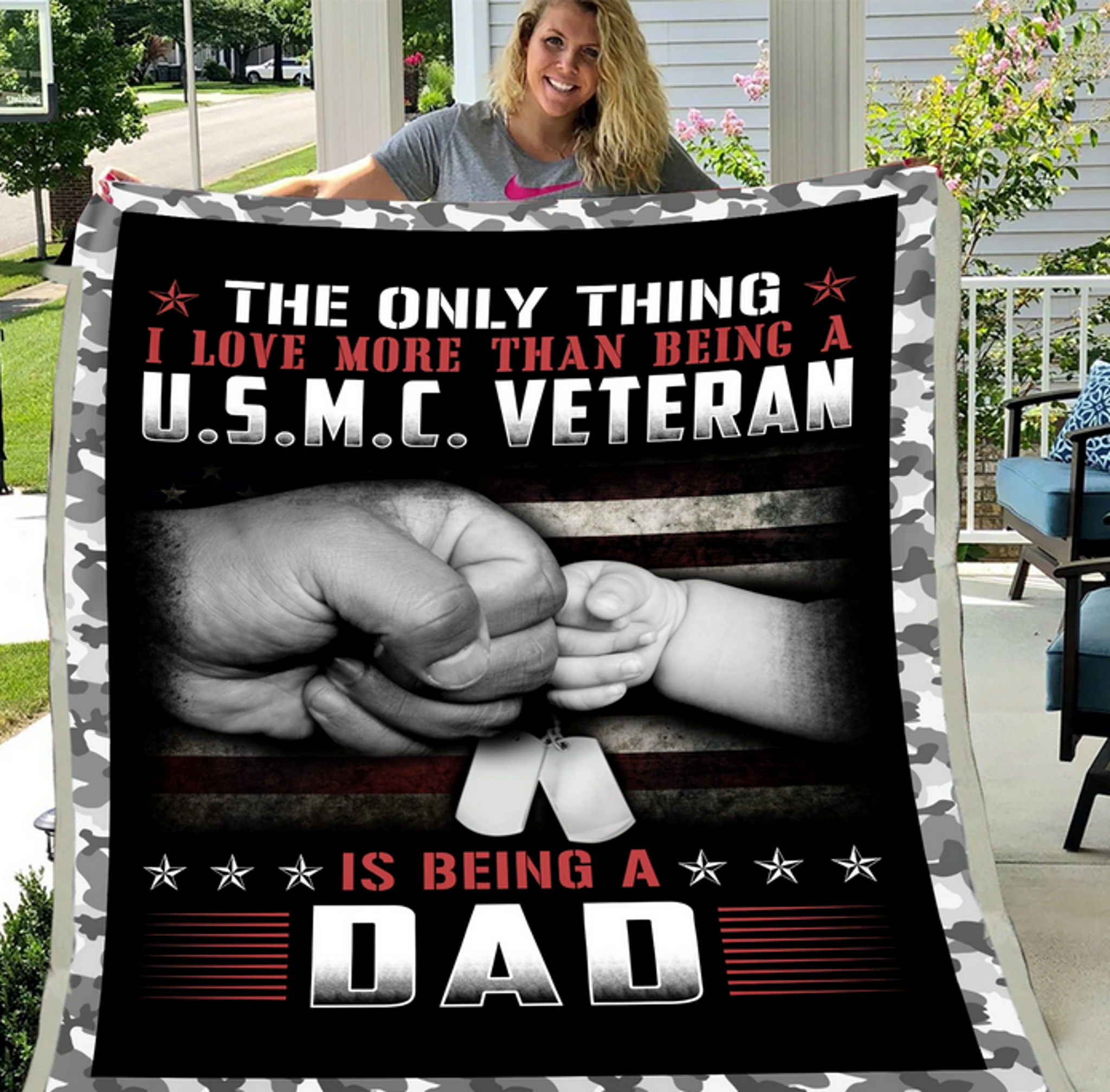 Veteran Gift, Veteran’S Day Gift, Marine Veteran Premium Fleece Blanket