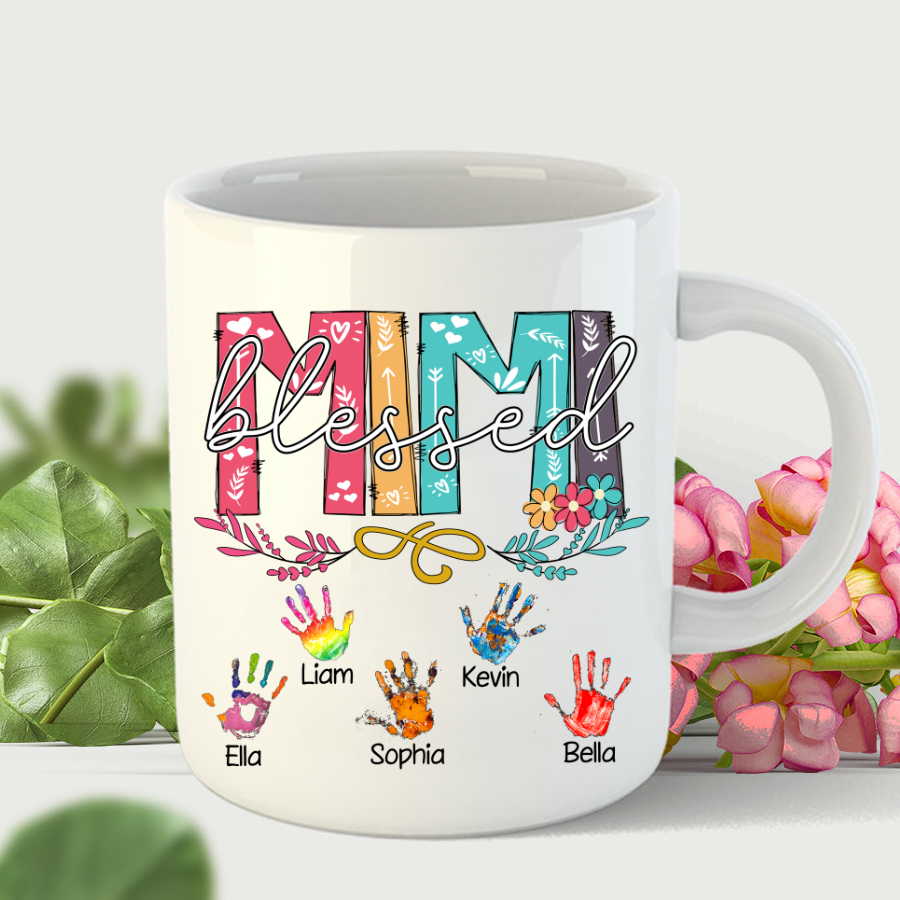 Blessed Mimi Flower Custom Hands Mug