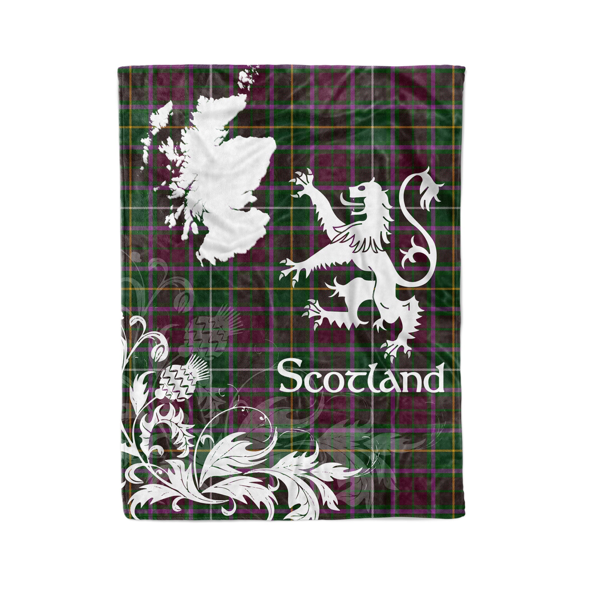 Tartan Plaid Fleece Blanket Tartan Blanket Thistle And Lion Scottish Clan Carruthers Plaid Blanket