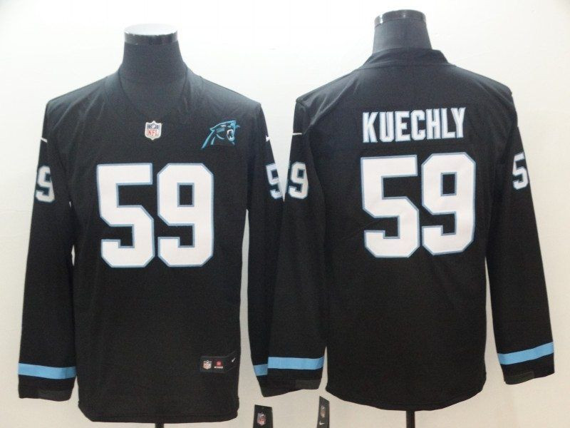 Carolina Panthers Luke Kuechly #59 Black Long Sleeve Jersey