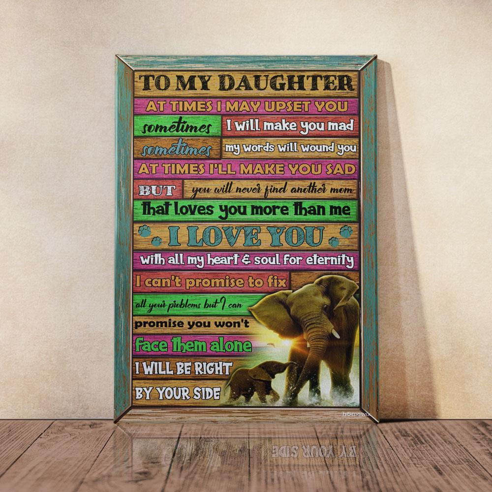 To My Daughter Elephant Canvas And Poster Wall Art | Wall Decor