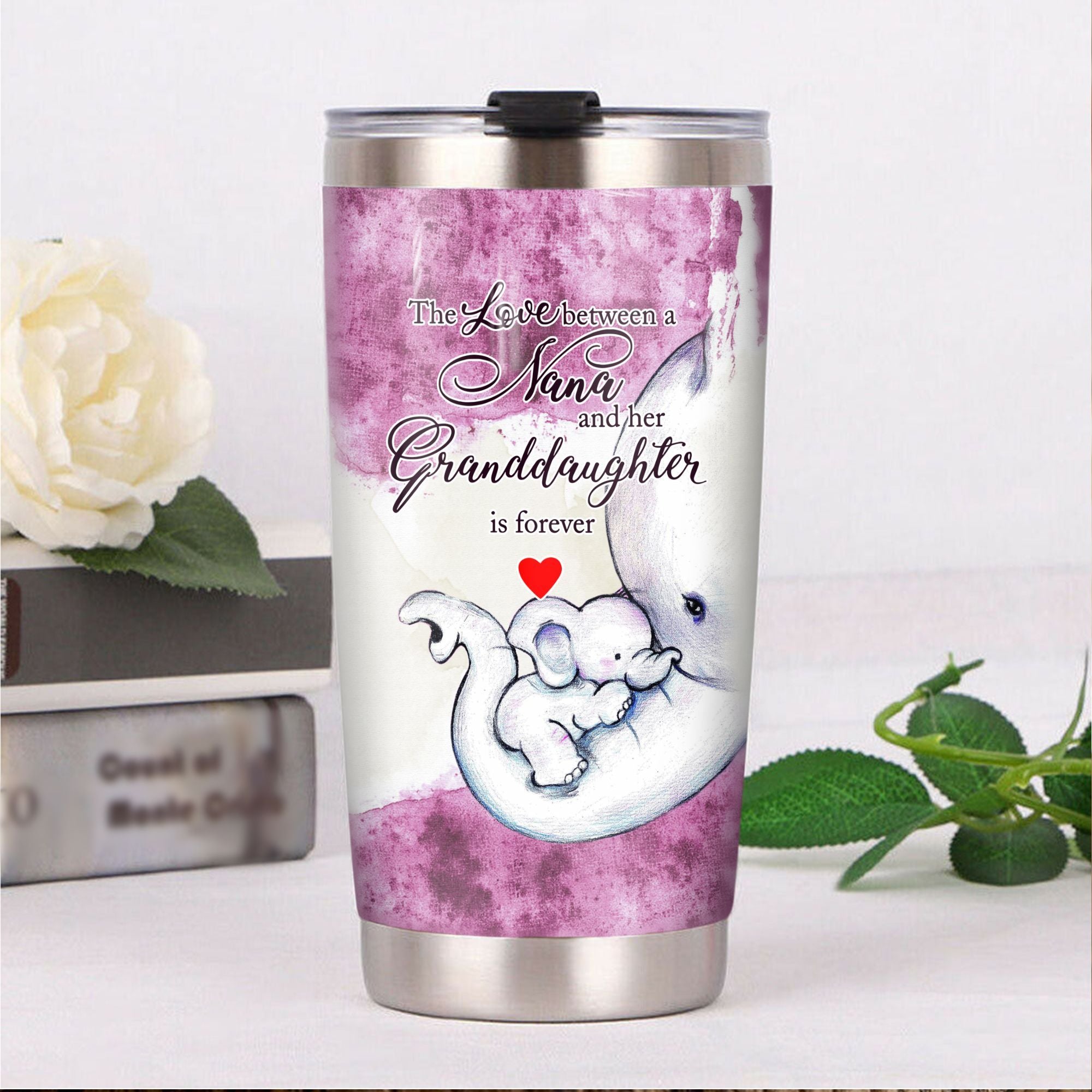 GGL2004140442 Granddaughter Elephant Tumbler 20 Oz Stainless Steel Vacuum Insulated Tumbler