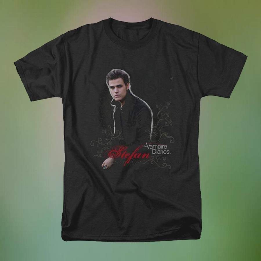 Vampire Diaries Men’S Stefan T-Shirt Black, Causual Cotton Tees