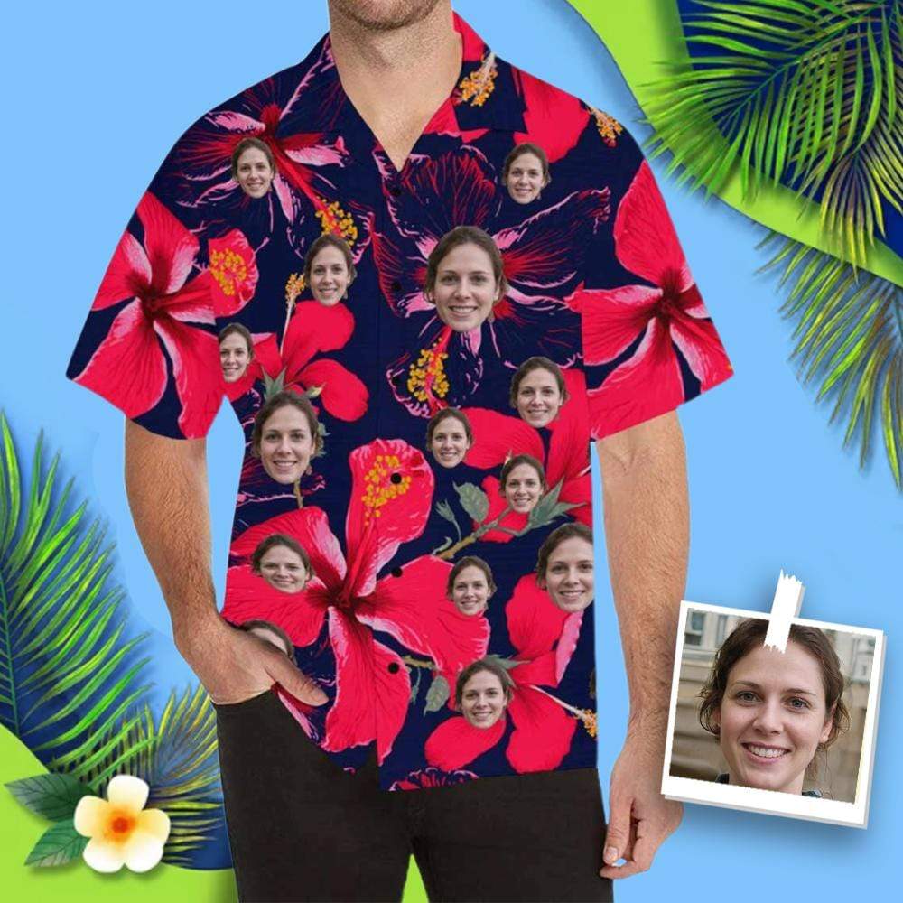 Custom Face Blossom All Over Print Hawaii Shirt Ha106510