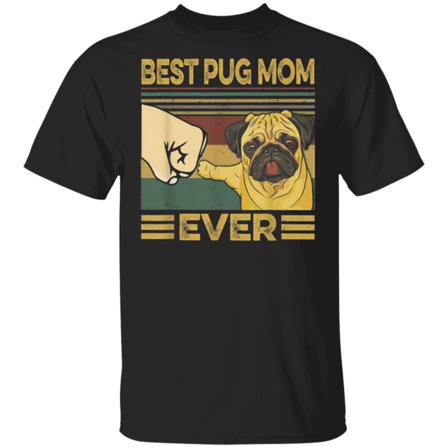 Best Pug Mom Ever Retro Vintage T-Shirt