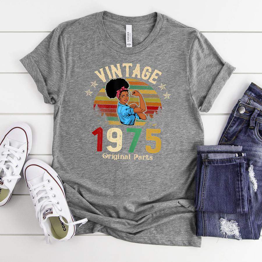 Womens Vintage 1975 Made In 1975 45th Birthday 45 Years Old Gift ...