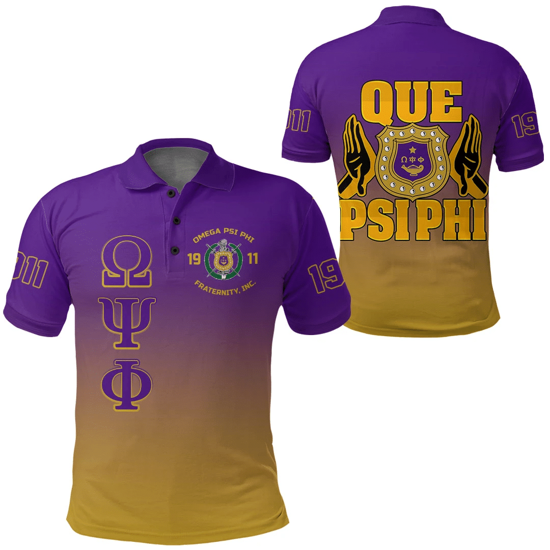 Fraternity Polo – Omega Psi Phi Gradient Polo Shirts