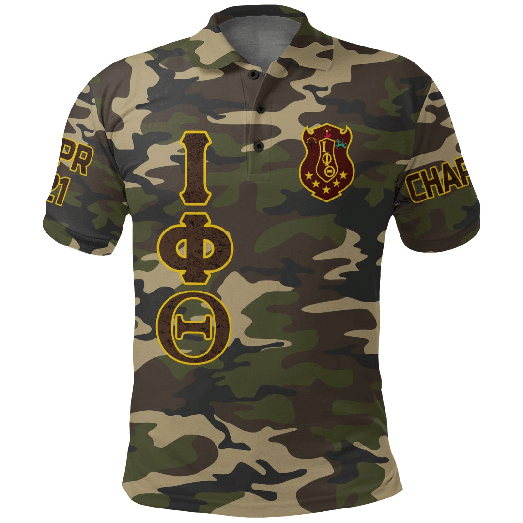 Fraternity Polo – Personalized Iota Phi Theta Camouflage Polo Shirts