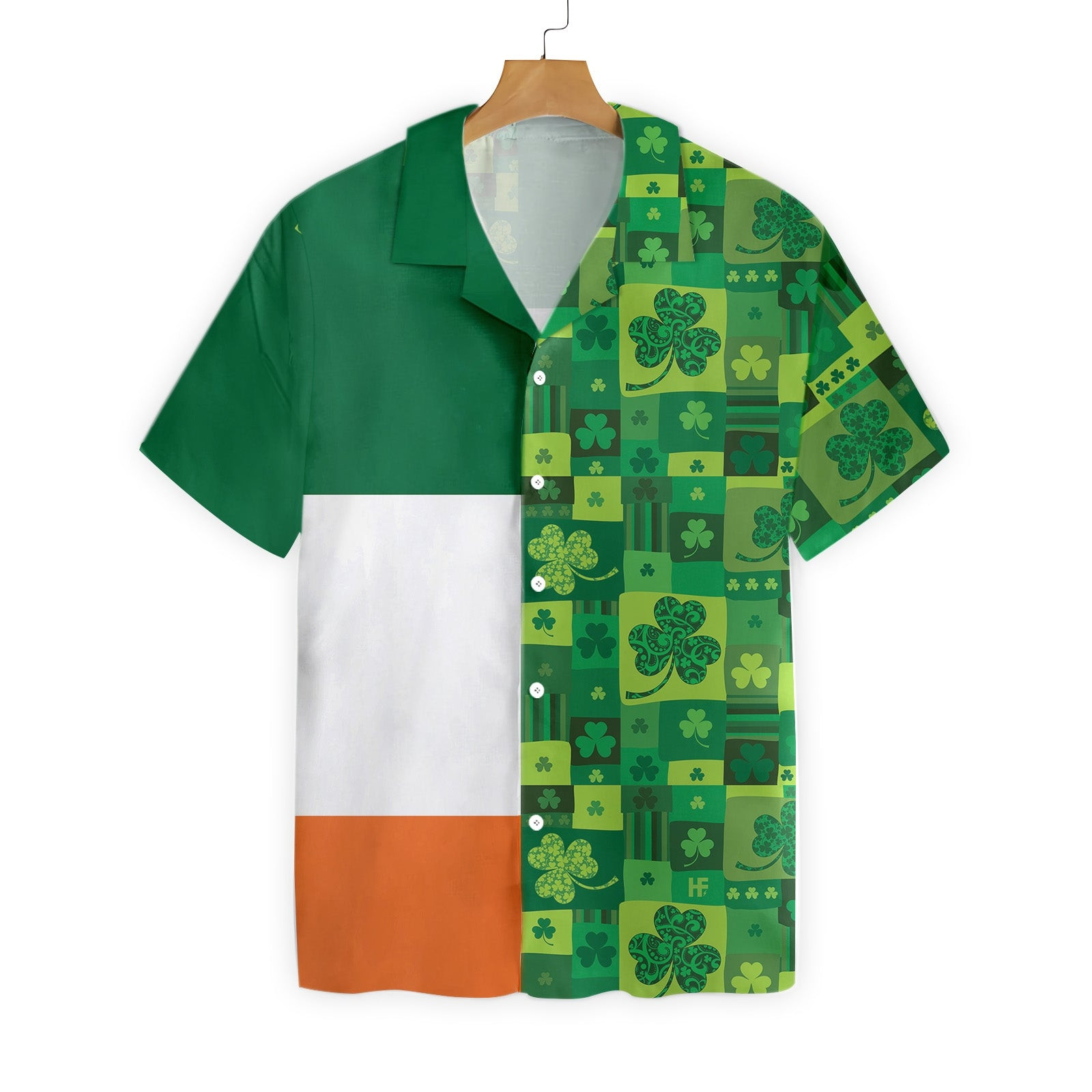 Saint Day Irish Ireland Flag Hawaii Button Up Shirt For Men Ha71704