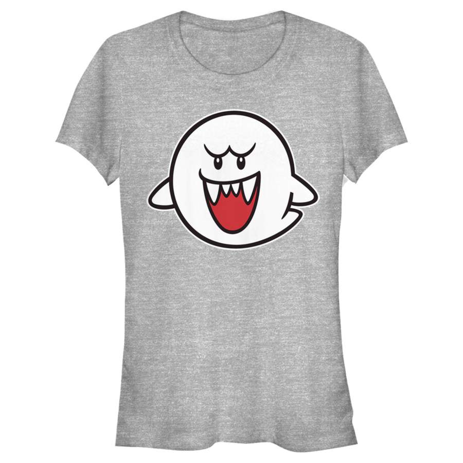 Nintendo Junior’s Mario Boo Ghost  T Shirt Athletic Heather