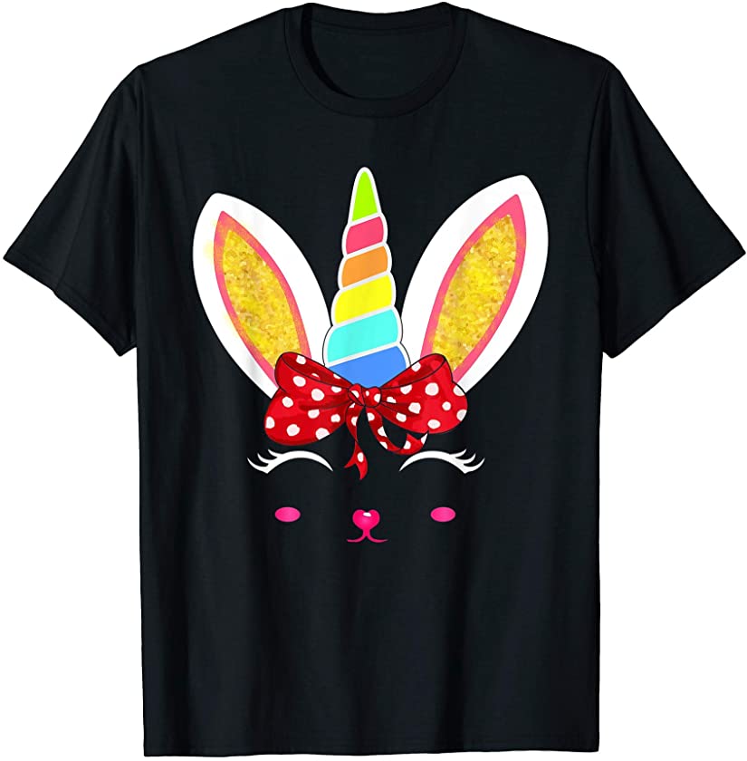 Kawaii Unicorn Bunny Face Easter Day Funny Rabbit Lovers T-Shirt