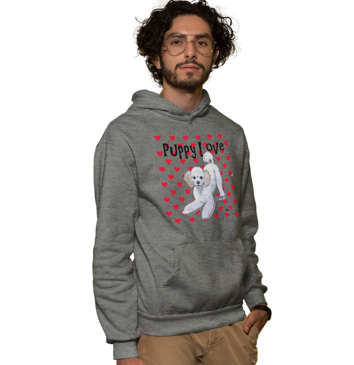 Poodle Puppy Love – Adult Unisex Hoodie Sweatshirt