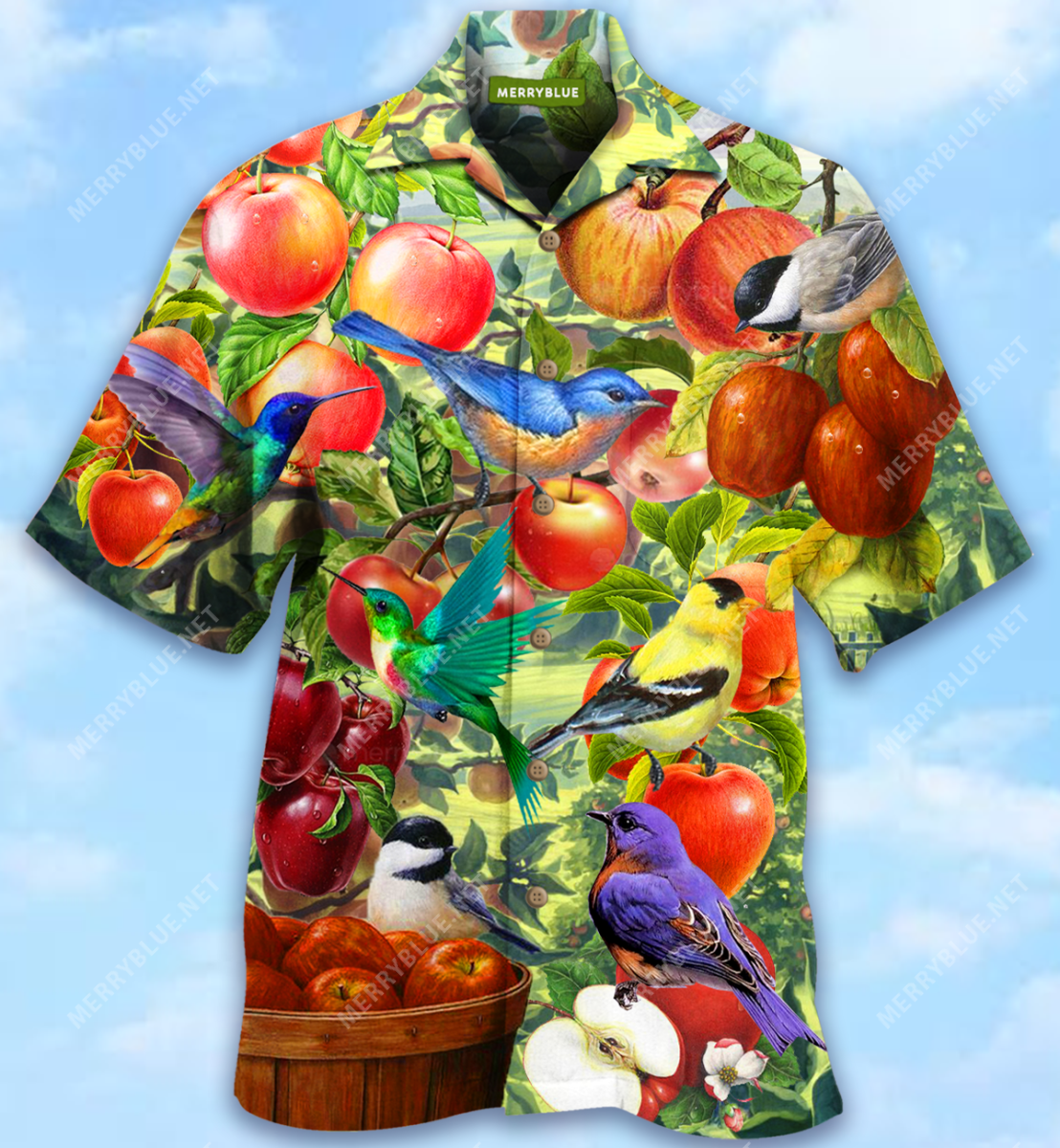 Fresh Apple Garden And Birds Unisex Hawaii Shirt Ha72784