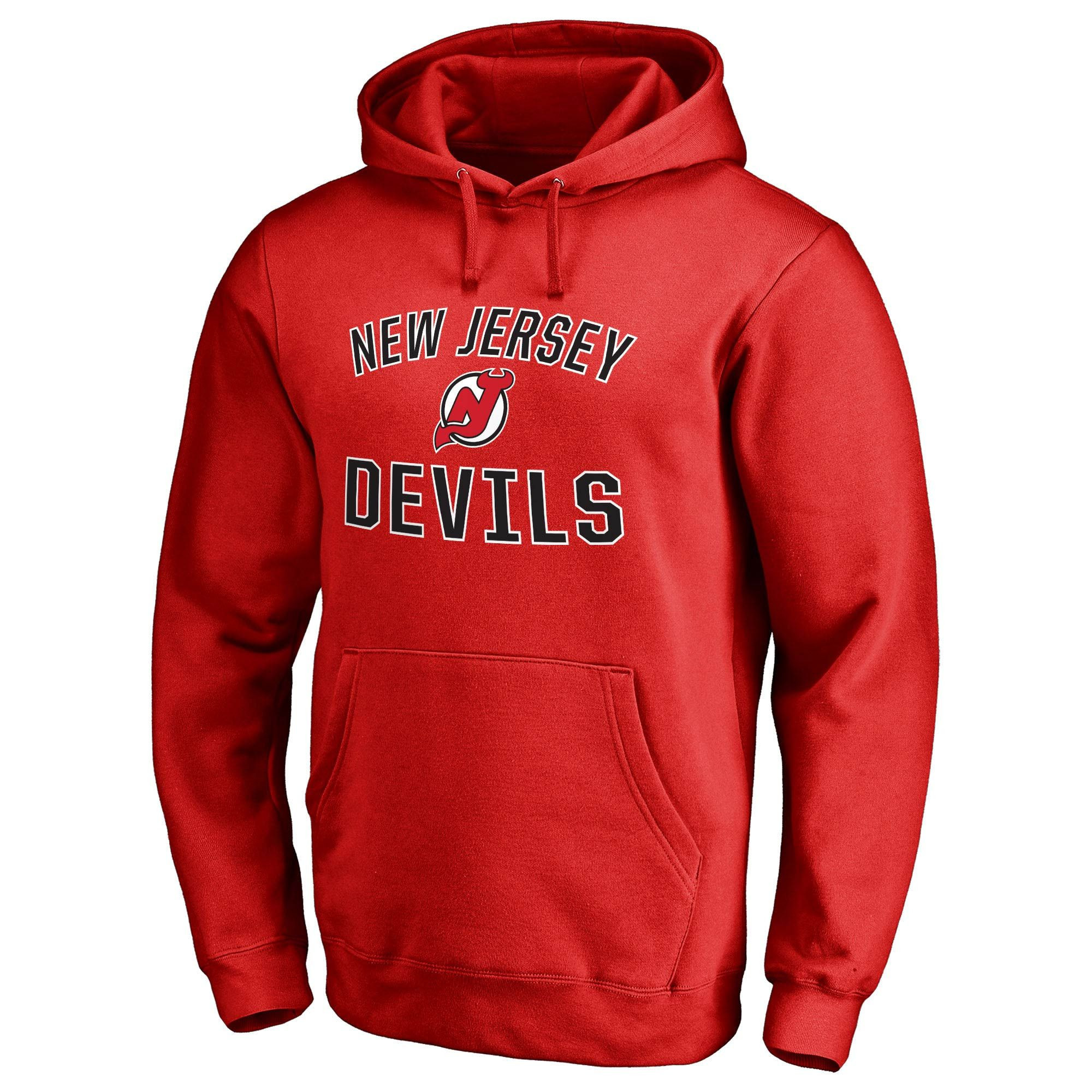 Men’S Red New Jersey Devils Victory Arch Fleece Pullover Hoodie