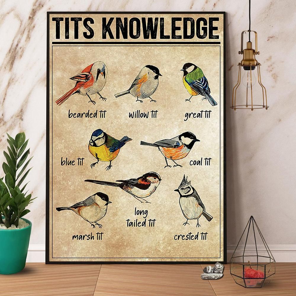 Birds Tits Knowledge Paper Canvas Prints Poster Wall Art