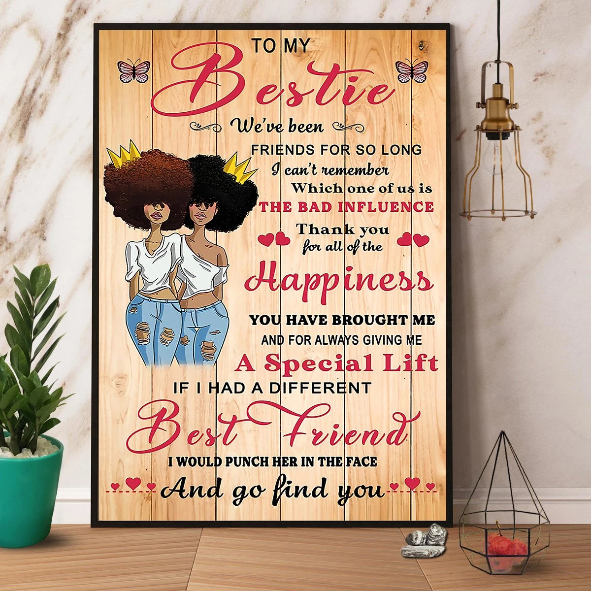 Black Queen To My Bestie A Special Gift Paper Canvas Prints Poster Wall Art