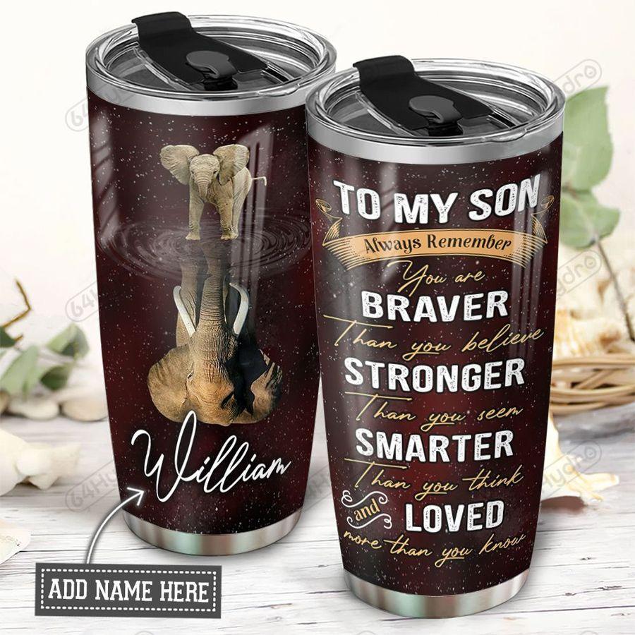 Higozy™ Dad To Son Elephant Personalized Stainless Steel Tumbler, great ideal for family and friends- LV986